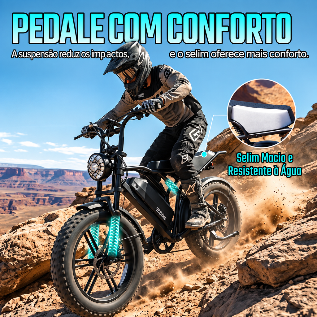 🔥 Bicicleta Elétrica para Adultos, Bateria de 48V 15Ah, Motor com Pico de 1500W, Pneus Fat 🔥