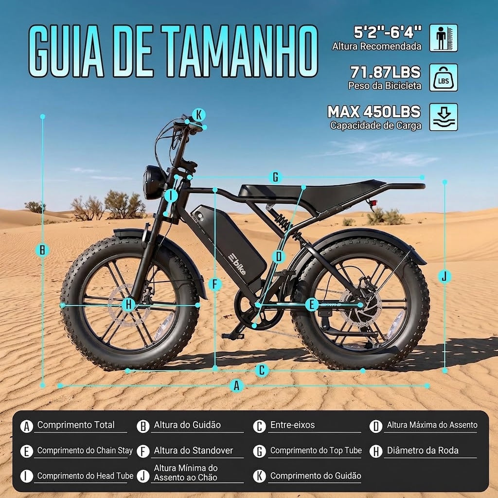 🔥 Bicicleta Elétrica para Adultos, Bateria de 48V 15Ah, Motor com Pico de 1500W, Pneus Fat 🔥